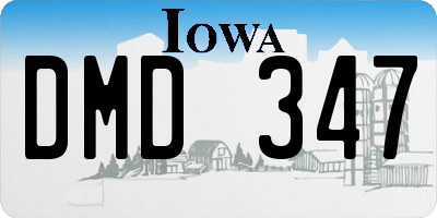 IA license plate DMD347