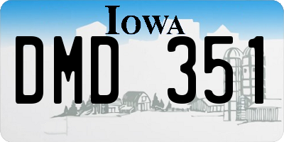IA license plate DMD351
