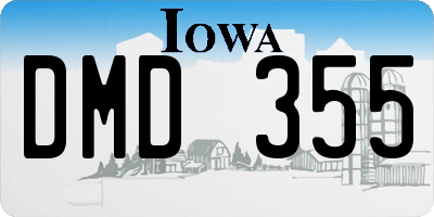 IA license plate DMD355