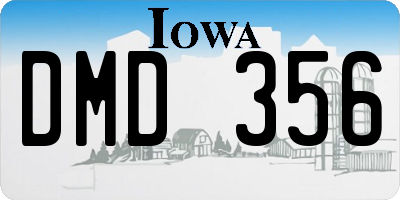 IA license plate DMD356