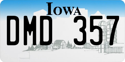 IA license plate DMD357