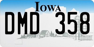 IA license plate DMD358