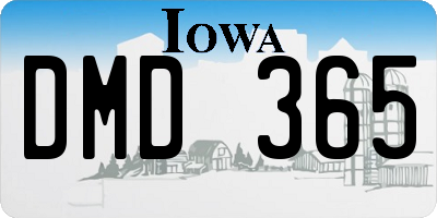 IA license plate DMD365