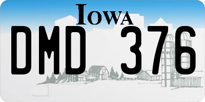IA license plate DMD376