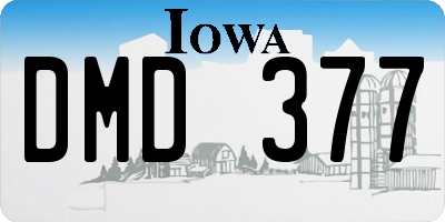 IA license plate DMD377