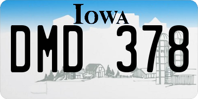 IA license plate DMD378