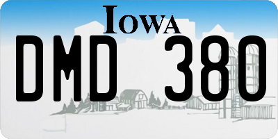 IA license plate DMD380