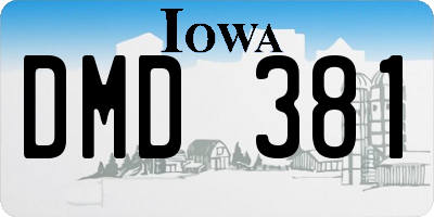 IA license plate DMD381
