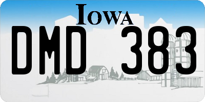 IA license plate DMD383