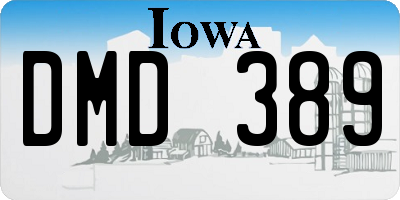 IA license plate DMD389