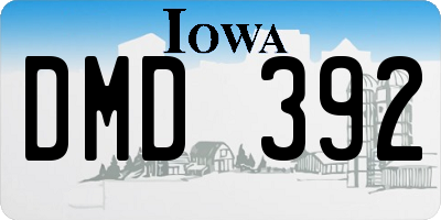 IA license plate DMD392
