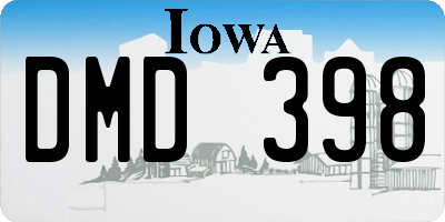 IA license plate DMD398
