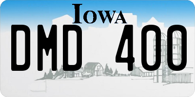 IA license plate DMD400