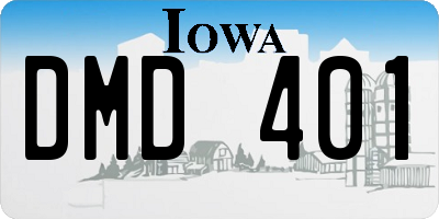 IA license plate DMD401