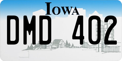 IA license plate DMD402