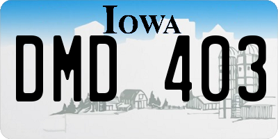 IA license plate DMD403