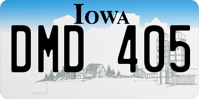 IA license plate DMD405