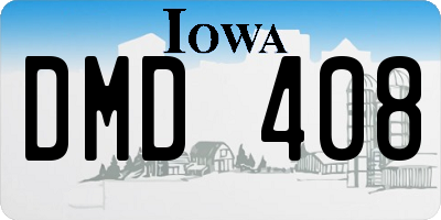 IA license plate DMD408