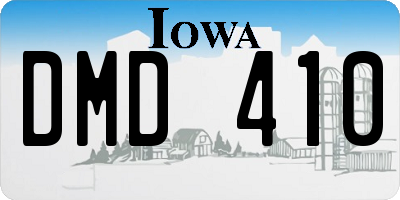IA license plate DMD410
