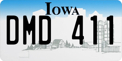 IA license plate DMD411