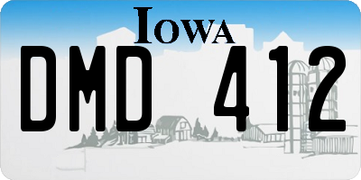 IA license plate DMD412