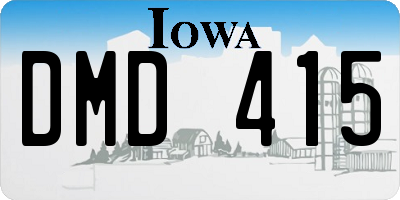 IA license plate DMD415