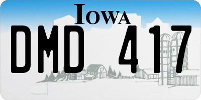 IA license plate DMD417