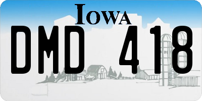 IA license plate DMD418