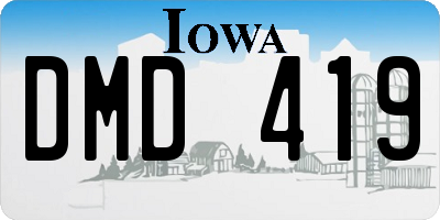 IA license plate DMD419