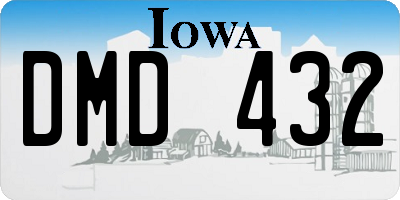 IA license plate DMD432