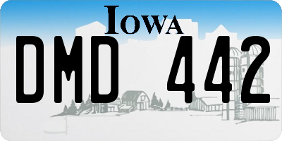 IA license plate DMD442