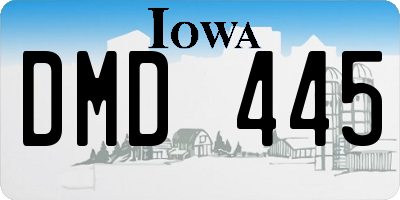 IA license plate DMD445