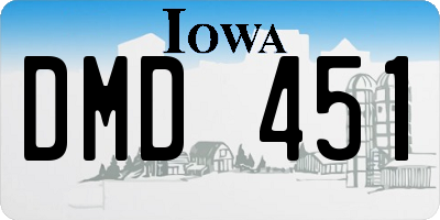 IA license plate DMD451