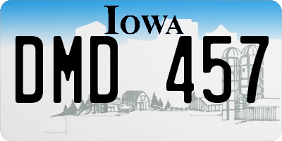 IA license plate DMD457
