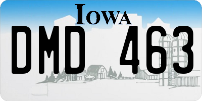 IA license plate DMD463