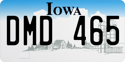 IA license plate DMD465
