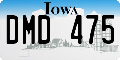 IA license plate DMD475