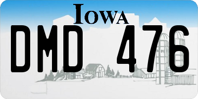 IA license plate DMD476