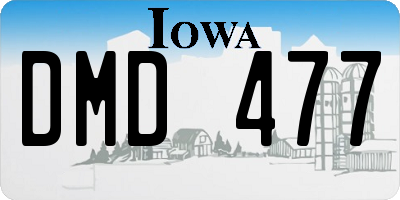 IA license plate DMD477
