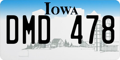 IA license plate DMD478