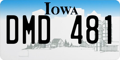 IA license plate DMD481