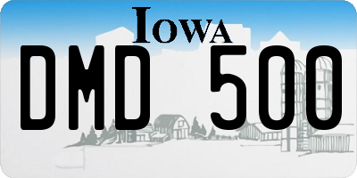IA license plate DMD500
