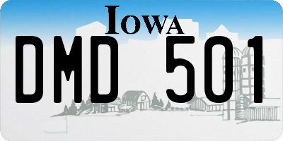 IA license plate DMD501