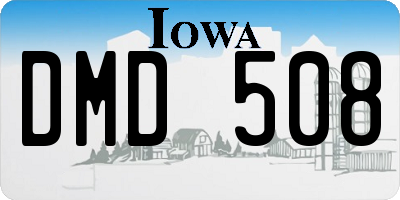 IA license plate DMD508