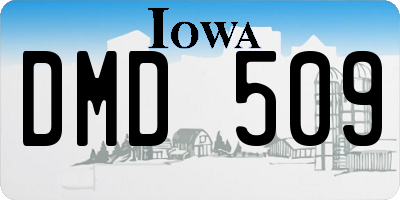 IA license plate DMD509