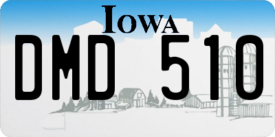 IA license plate DMD510