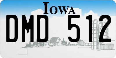 IA license plate DMD512