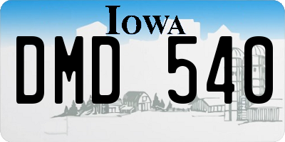IA license plate DMD540