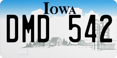 IA license plate DMD542