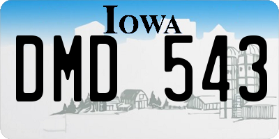 IA license plate DMD543